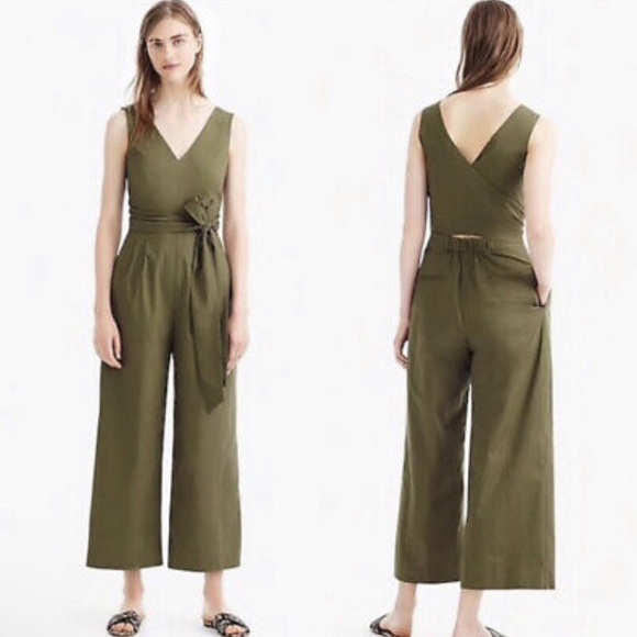 J. Crew Pants & Jumpsuits J Crew Wrap Tie Jumpsuit Stretch Poplin